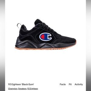 Champion 93 Eighteen Black Shoes